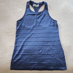 Athleta Navy Striped Racerback Tank Top